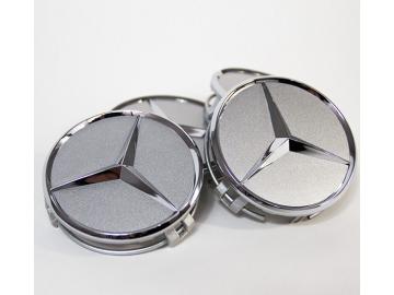 4 Stück Nabendeckel Titansilber mit Chromstern original Mercedes-Benz